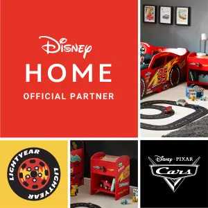 Disney Cars Lightning McQueen Toddler Bed: Sturdy Engineered Wood Construction, Fits 140cm x 70cm Mattress (Mattress not included)