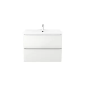 GoodHome Imandra White Wall-mounted Vanity unit & basin set - Includes Mila basin (W)804mm