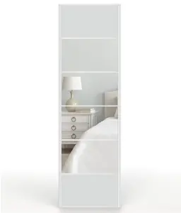 Shush Doors Mirrored Light Grey Satin Sliding Wardrobe Door 650mm x 2400mm