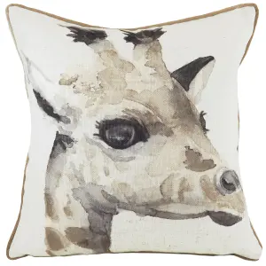 Evans Lichfield Safari Giraffe Piped Feather Filled Cushion