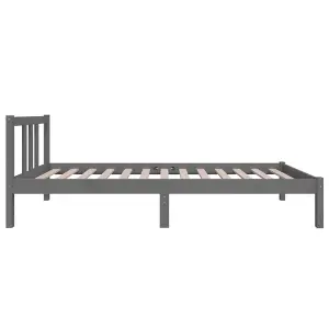 Berkfield Bed Frame Grey Solid Wood 75x190 cm Small Single