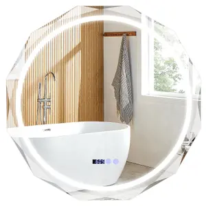 Costway 76CM Defog Bathroom Mirror Wall Mounted Shatterproof LED Lighted Mirror