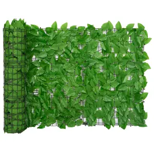 Berkfield Balcony Screen with Green Leaves 500x75 cm