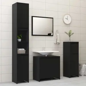 Berkfield Bathroom Cabinet Black 30x30x95 cm Engineered Wood