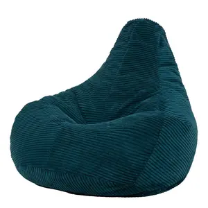 icon Dalton Corduroy Recliner Bean Bag Chair & Footstool Teal Green