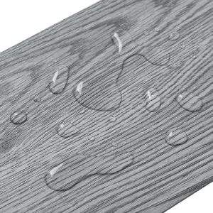 Set of 7 Grey Wood Effect Self Adhesive Vinyl Plank PVC Flooring Waterproof Covering 1m²