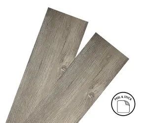 Floor Planks Tiles Self Adhesive Dark Grey Wood Vinyl Flooring Bathroom Kitchen - Pack of 7 6X36" - 1m²