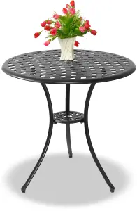 Homeology OSHOWA Black Garden and Patio Cast Aluminium Bistro Table