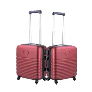 Lightweight Handy Flight Cabin Airline Burgundy Travel Suitcase with Wheels & Combination Lock