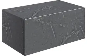 Aquarius Marblesque One Drawer Storage Unit and Console Shelf 800mm Grey Marble Effect