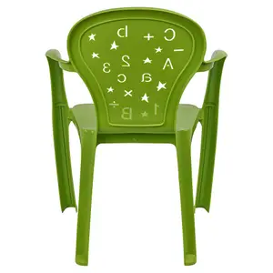 URBNLIVING 50cm Height Green Coloured Stackable Plastic Chairs for Kids Party Play