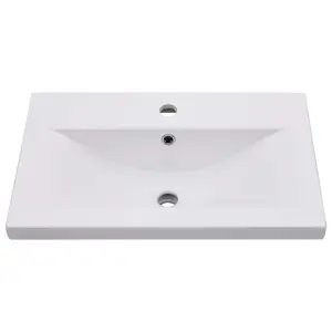 Berkfield Sink Cabinet with Built-in Basin High Gloss White Engineered Wood