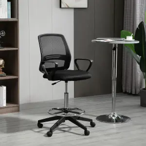 Vinsetto Draughtsman Chair Tall Office Chair with Adjustable Height