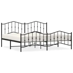 Berkfield Metal Bed Frame without Mattress with Footboard Black 193x203cm