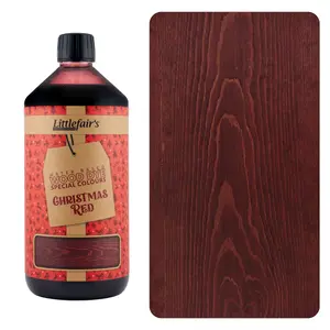 Littlefair's - Indoor & Outdoor Wood Stain - Christmas Red - 1 LTR