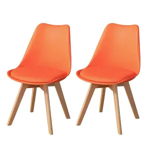 Elianna Upholstered Dining Chair (Set of 2) Orange