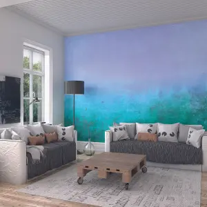 Origin Murals Ombre Gradient Teal Blue Matt Smooth Paste the Wall Mural 350cm Wide X 280cm High