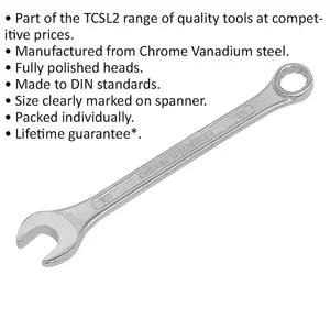 High-Quality 12mm Combination Spanner - Chrome Vanadium Steel with Polished Heads