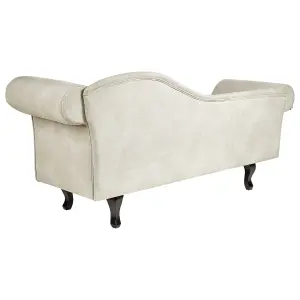 Right Hand Velvet Chaise Lounge Light Beige LATTES II