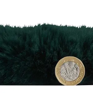 Sheepskin Jewel Green Plain Shaggy Rug, 50mm Thickness Modern Rug for Bedroom, Living Room, & Dining Room-60cm X 180cm (Double)