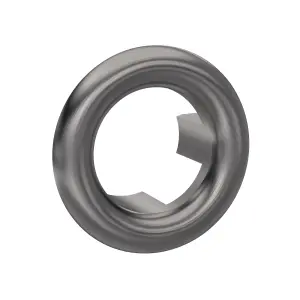 Ceramic Accessories Modern Round Basin Overflow Cover - 18.5mm - Brushed Pewter