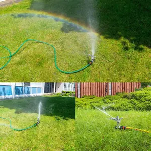 Garden lawn sprinkler,adjustable flick-around all metal head+spike,up to 570m sq coverage(depending on water pressure)