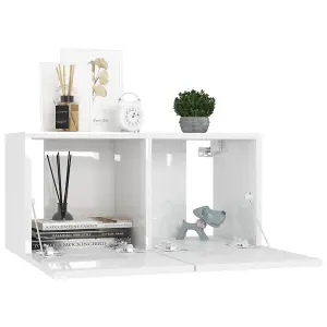 Berkfield Hanging TV Cabinet High Gloss White 60x30x30 cm