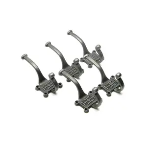 Okcrafts - Antique Cast Iron Union Jack Coat Hooks 125mm - Pack of 5