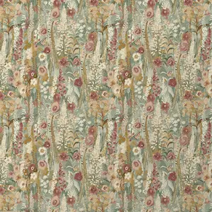 Grandeco Handpainted Delphinium Forest Floral Garden Textured Wallpaper, Sage Green Neutral