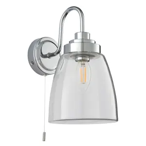 Anson Lighting Coln Bathroom Wall light finished in Clear glass and chrome plate