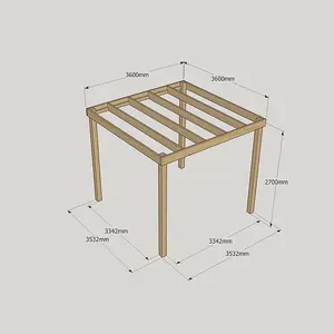 Box Pergola - Wood - L360 x W360 x H270 cm - Light Green