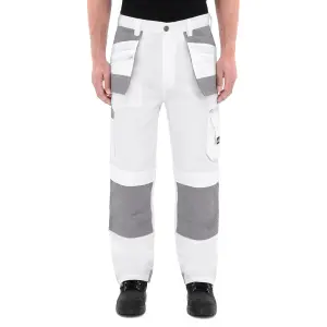 Site Jackal White / Grey Men's Trousers, W32" L32"