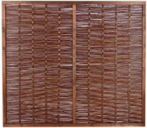 Willow Hurdle Fence Panel Framed Handwoven 6ft x 3ft