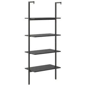 Berkfield 4-Tier Leaning Shelf Black 64x35x152.5 cm