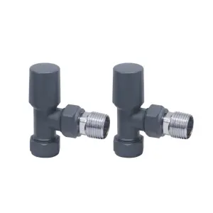 Nes Home Modern Angled Radiator Valves Anthracite