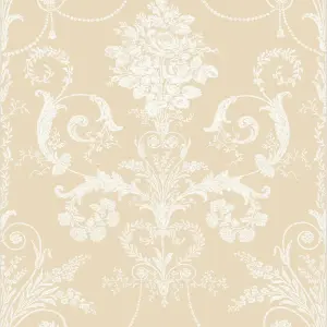 Laura Ashley Josette Linen Damask Smooth Wallpaper Sample