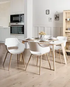 Beliani Minimalist Set of 4 Chairs MILLERS White