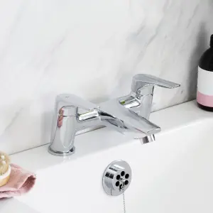 Bristan Vector Chrome effect Deck-mounted Manual Bath Filler Tap