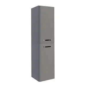 Bathroom Wall Mounted Tall Storage Unit 350mm Wide - Basalt Grey- (Choice)