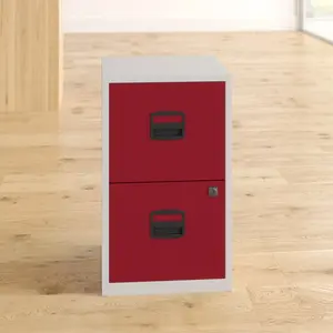 40cm Wide 2 -Drawer File Cabinet Red