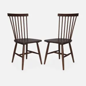 sweeek. Pair of wooden dining chairs Romie Dark wood colour 50.8x44.2x90 cm