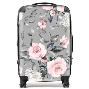 Dusty Pink Roses Suitcase - Medium