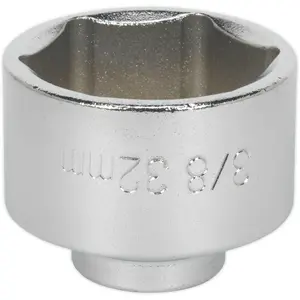 32mm Low Profile Oil Filter Socket for 3/8" Drive - Durable Steel Tool