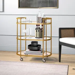 Metal Bar Cart Brass