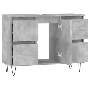 Berkfield Bathroom Cabinet Concrete Grey 80x33x60 cm Engineered Wood