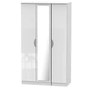 Chelsea Ready assembled Contemporary Gloss white Tall Triple Wardrobe (H)1970mm (W)1110mm (D)530mm