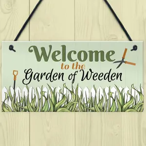 Red Ocean Garden Of Weeden Funny Novelty Garden Shed Hanging Sign Home Decor Plaque Friendship Gifts