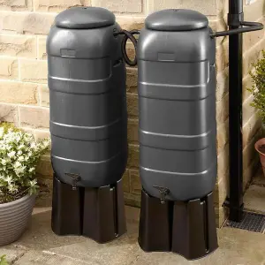 Mini Rainsaver 100 Litre Grey Water Butt Double Kit