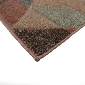 Portland Multicolour Geometric Small Rug, (L)150cm x (W)80cm