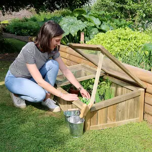 Zest Small Space Wooden Cold Frame Greenhouse Growhouse Planter